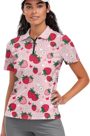 Women's Golf Polo Shirts Short Sleeve Collared Tennis Shirt UPF 50  Workout Athletic Tops Lightweight Quick Dry