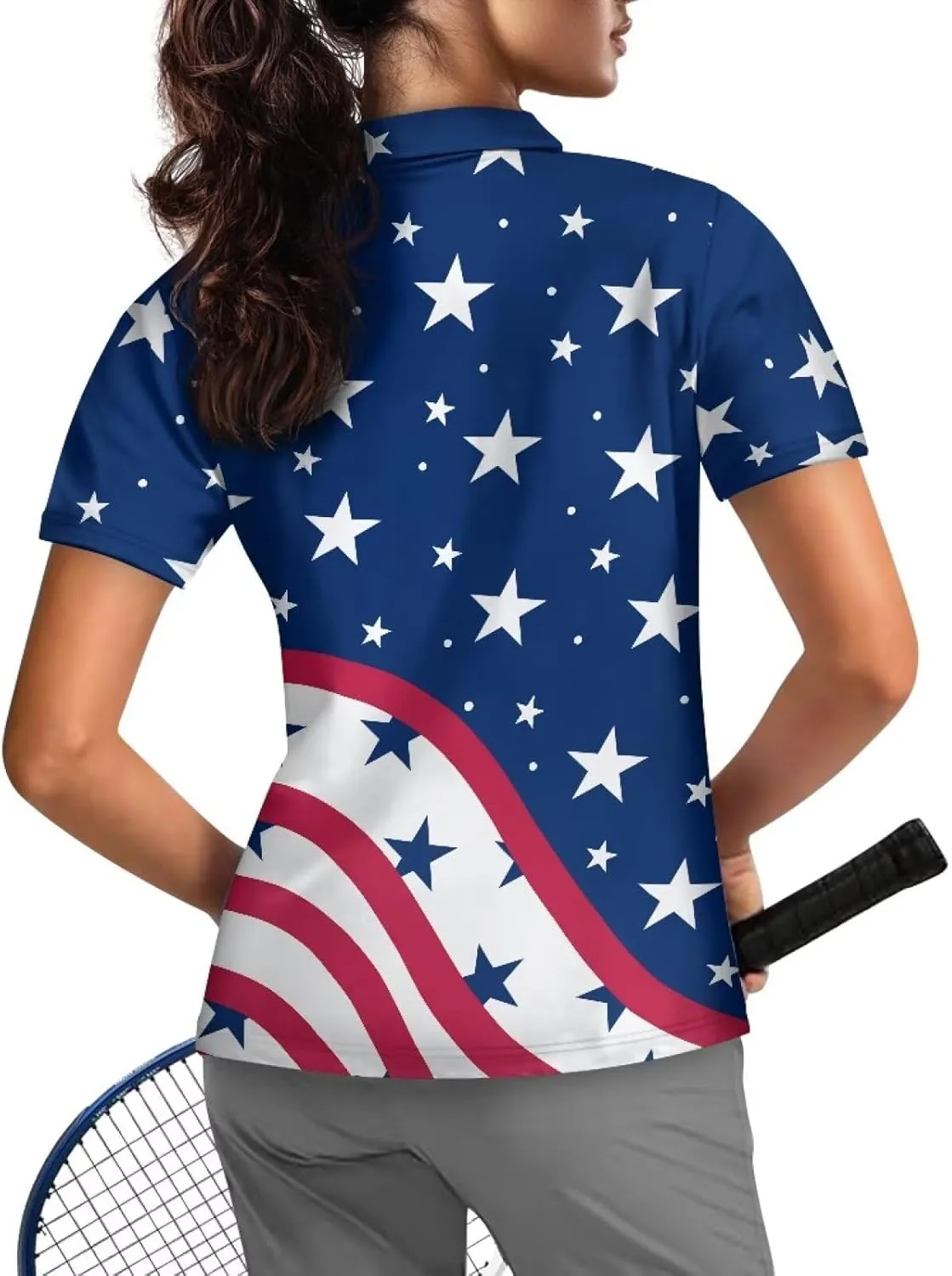 Women's Golf Polo Shirts Short Sleeve Collared Tennis Shirt UPF 50  Workout Athletic Tops Lightweight Quick Dry