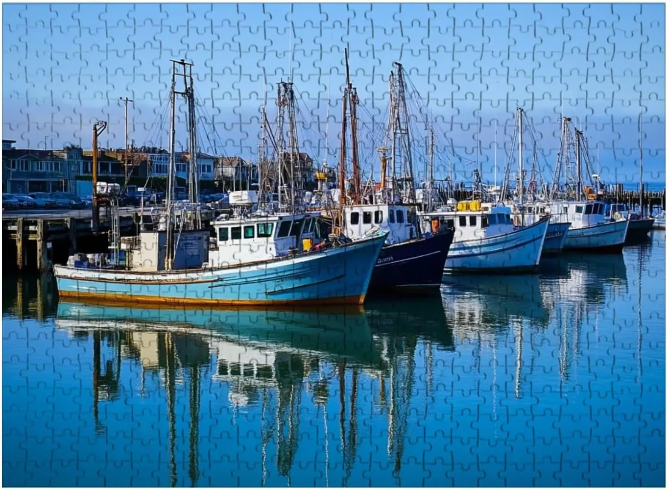 Wooden Puzzles Fishing Boats Jigsaw Puzzles for Adults 500 Pieces Impossible Puzzle Challenging Puzzle Educational Toys Decompression Game