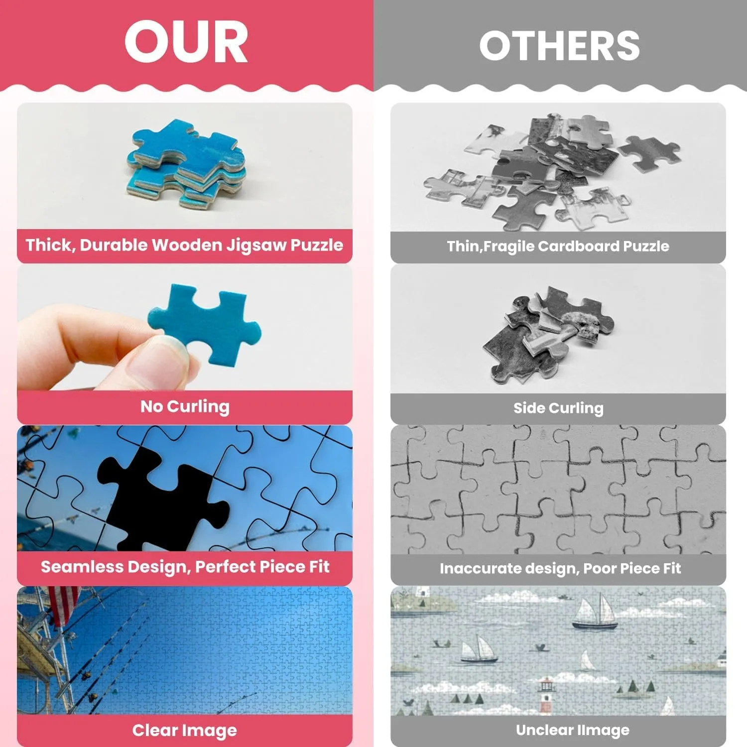 Wooden Puzzles Fishing Trip Jigsaw Puzzles for Adults 1000 Pieces Impossible Puzzle Challenging Puzzle Educational Toys Decompression Game