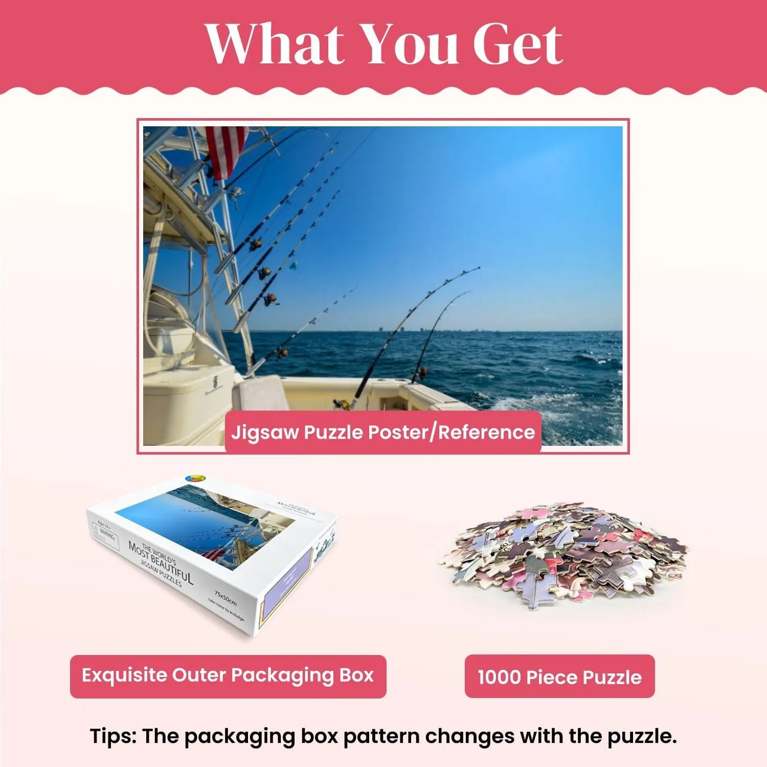 Wooden Puzzles Fishing Trip Jigsaw Puzzles for Adults 1000 Pieces Impossible Puzzle Challenging Puzzle Educational Toys Decompression Game