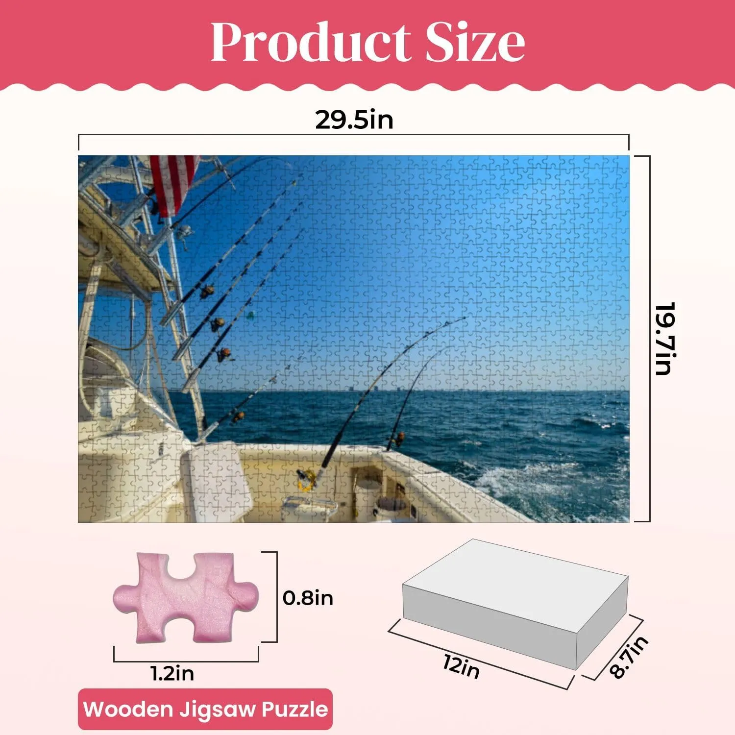 Wooden Puzzles Fishing Trip Jigsaw Puzzles for Adults 1000 Pieces Impossible Puzzle Challenging Puzzle Educational Toys Decompression Game
