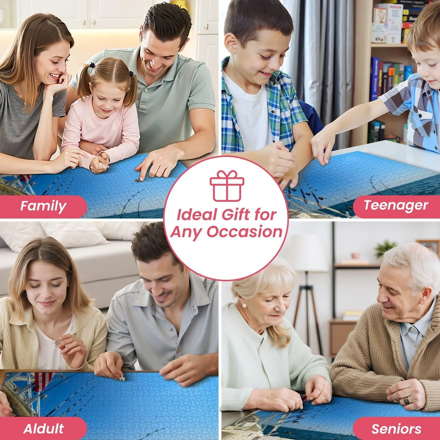 Wooden Puzzles Fishing Trip Jigsaw Puzzles for Adults 1000 Pieces Impossible Puzzle Challenging Puzzle Educational Toys Decompression Game