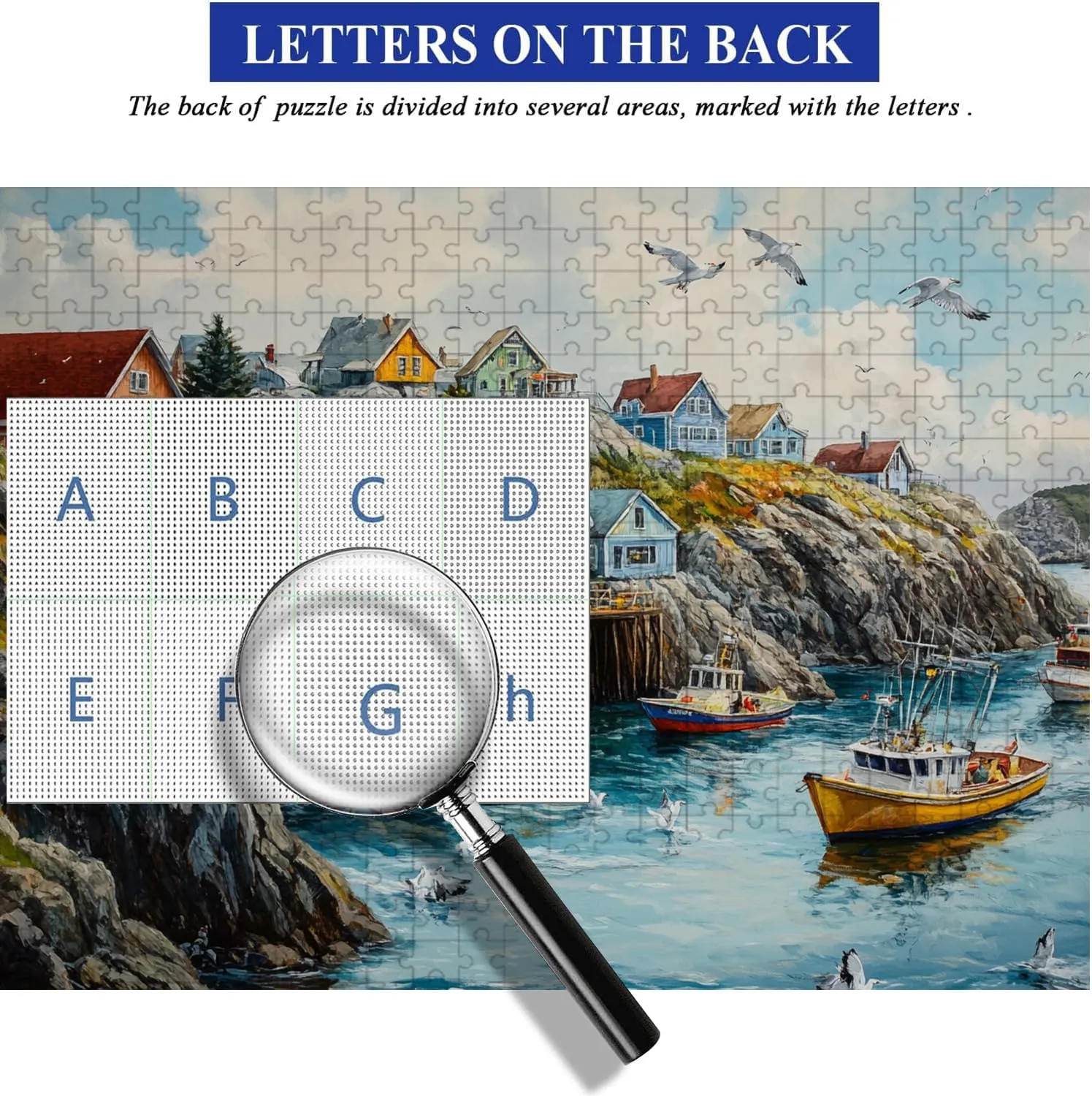 Wooden Puzzles for Adults Jigsaw 500 Piece Picturesquare Fishing Village 500 Piece Puzzle Art for Family Fun Adult Kids Puzzle Games