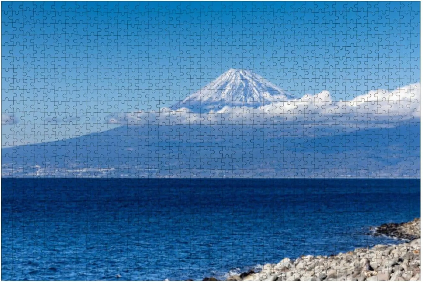Wooden Puzzles Mt View from Fishing Harbor Japan Jigsaw Puzzles for Adults 1000 Pieces Impossible Puzzle Challenging Puzzle Educational Toys Decompression Game