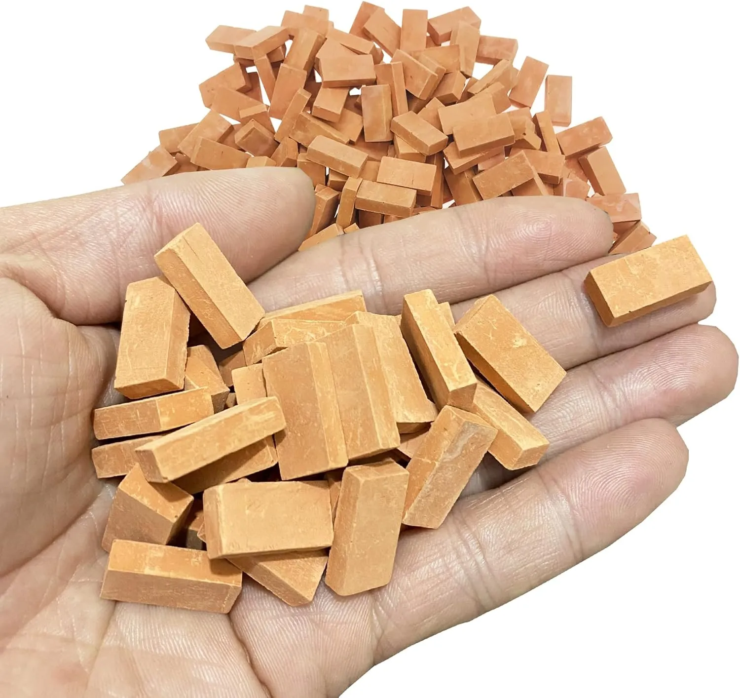 Woohome Mini Red Wall Bricks Model Building Set - 500 Pcs, 1:16 Miniature Bricks, Fairy Garden