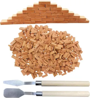 Woohome Mini Red Wall Bricks Model Building Set - 500 Pcs, 1:16 Miniature Bricks, Fairy Garden