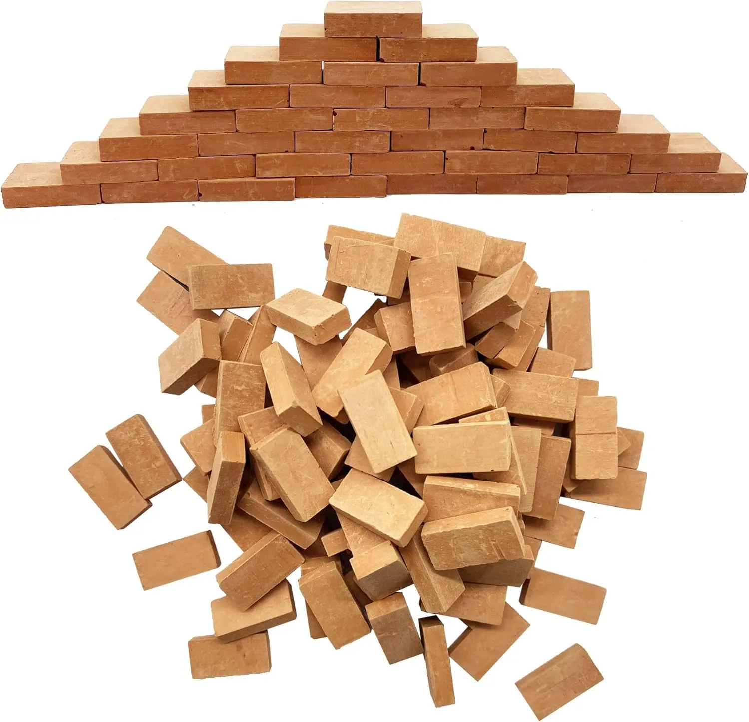Woohome Mini Red Wall Bricks Model Building Set - 500 Pcs, 1:16 Miniature Bricks, Fairy Garden