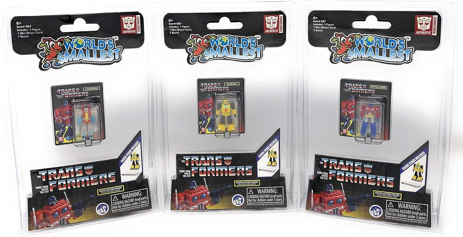 World's Smallest Transformers Bundle Set of 3 Mini Figures - Optimus Prime - Bumblebee - Starscream