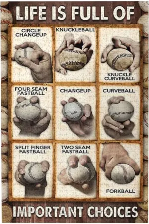 WZVZGZ Baseball Pitching Grips Cheat Sheet 300 Pieces Jigsaw Puzzles for Adults Children - Exercise Patience Puzzle Game - Education Intellectual Large Puzzle Game Toys Gift