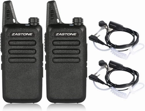 X6 Rechargeable Long Range Two-Way Radios with Earpiece 2 Pack 3W 16-Channel UHF Walkie Talkies