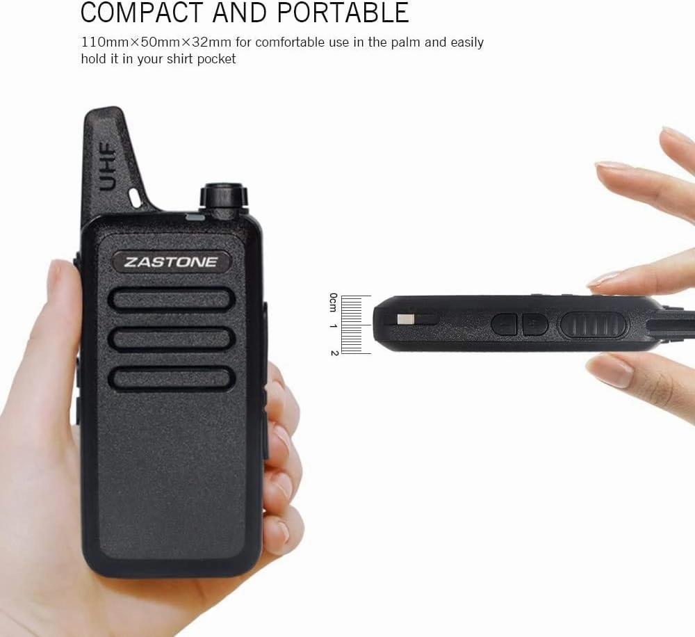 X6 Rechargeable Long Range Two-Way Radios with Earpiece 2 Pack 3W 16-Channel UHF Walkie Talkies