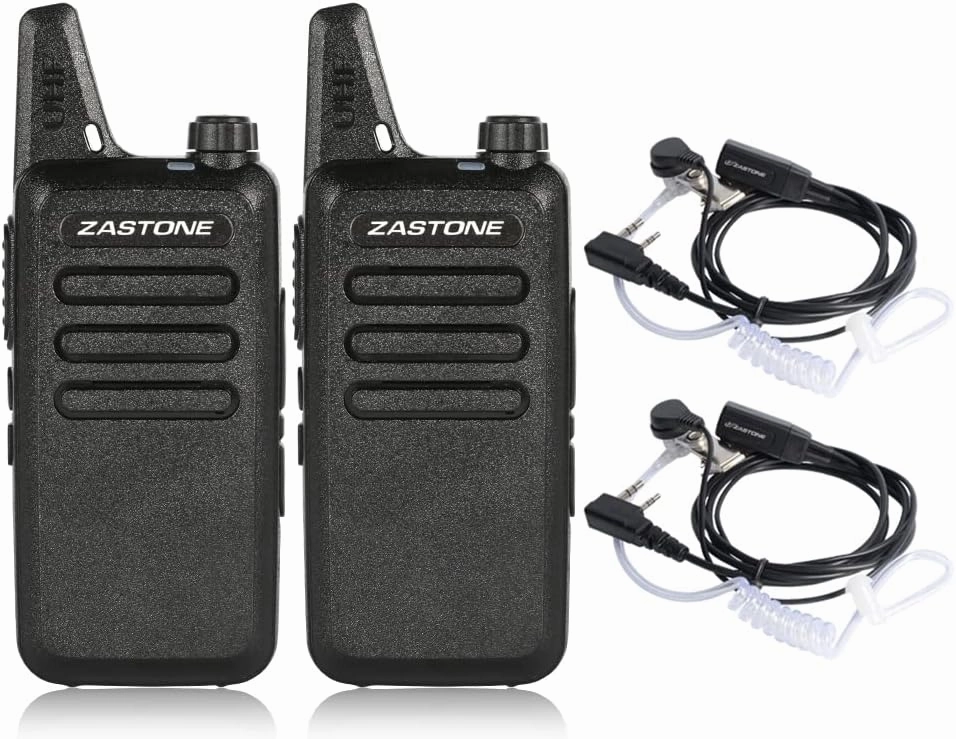 X6 Rechargeable Long Range Two-Way Radios with Earpiece 2 Pack 3W 16-Channel UHF Walkie Talkies
