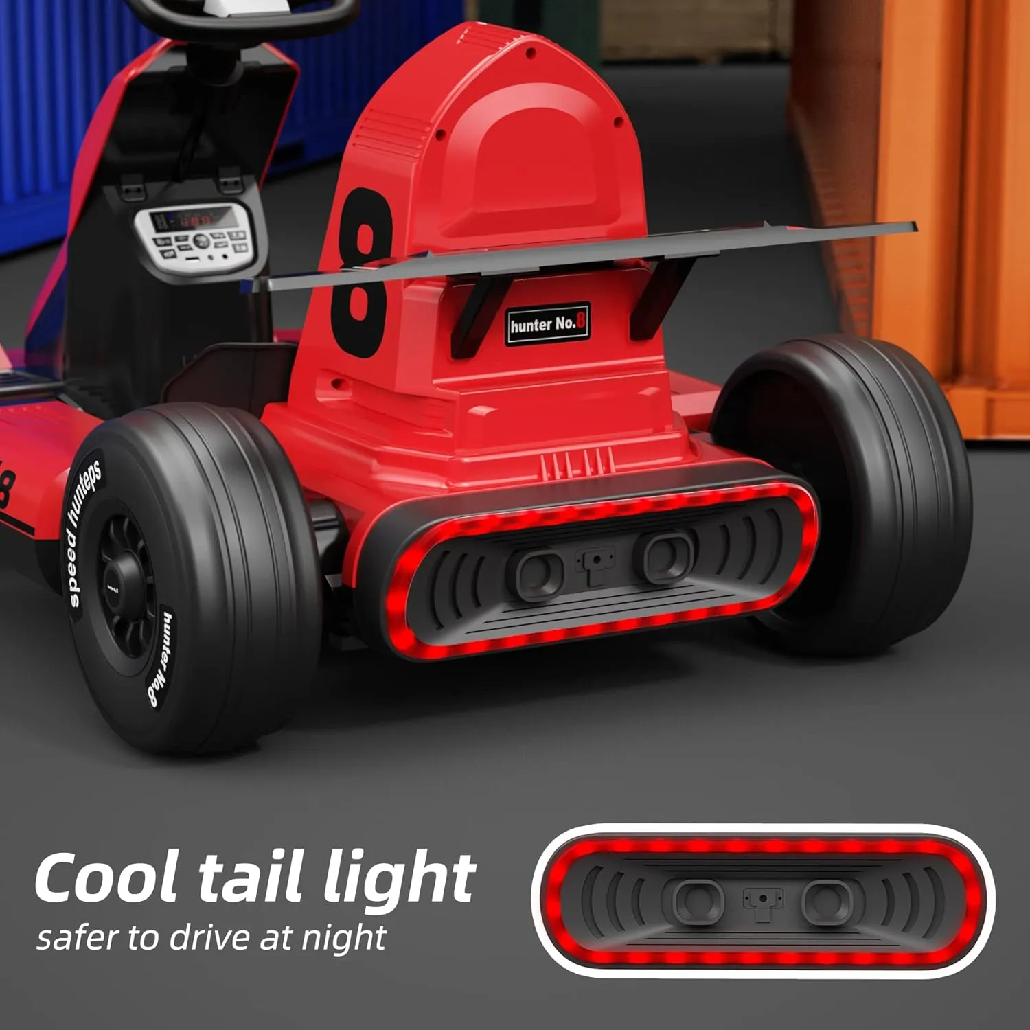 XJD 24V 7Ah Battery Electric Go Kart with Adjustable Seat, Powered Pedal Go Karts for 3  Kids Youths on Car Electric Vehicle Car for Boys Girls 7.5MPH (Red, 24V)