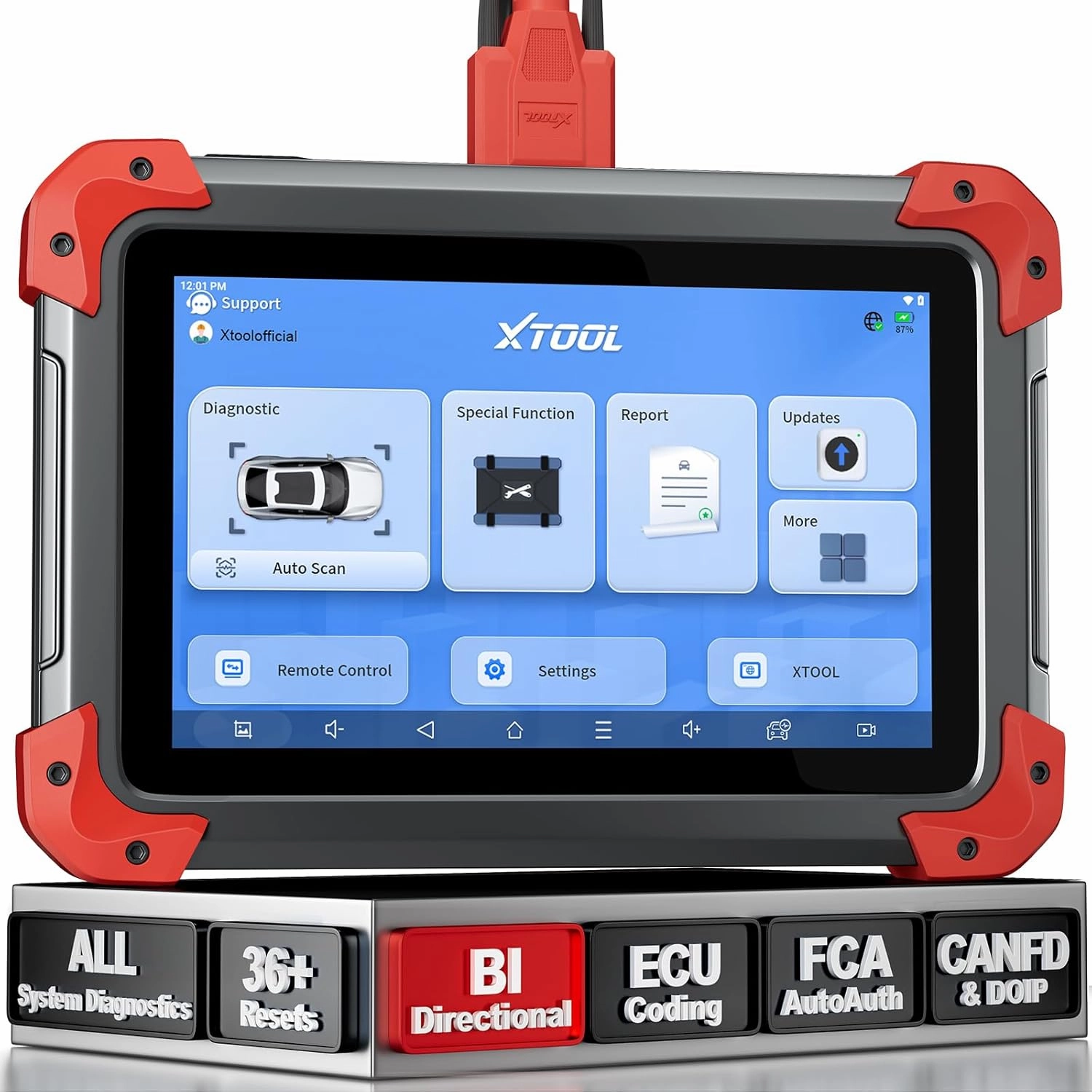 XTOOL D7 Bidirectional OBD2 Scanner: 2025 Scan Tool with ECU Coding, All System Car Scanner Diagnostic Tool, 36  Resets, Battery Registration, Crank Sensor Relearn, FCA, CANFD & DoIP, 3-Year Update