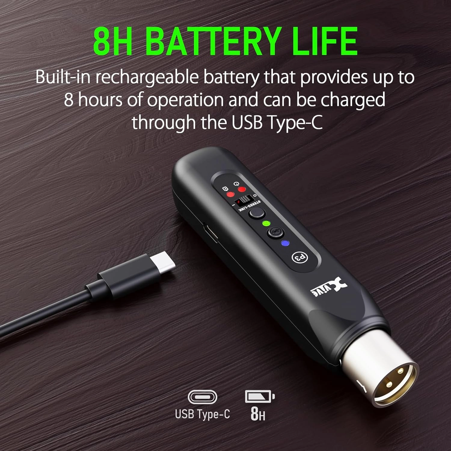 Xvive P3 Wireless XLR Bluetooth Receiver, Bluetooth Adapter for Speakers, Audio Mixer, PA Systems, DJ System(P3 XLR)