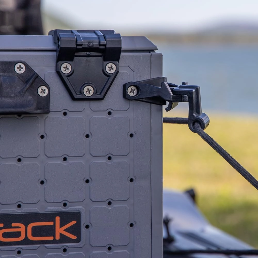 YakAttack BlackPak Pro 13" x 16" Kayak Fishing Crate with 4 Rod Holders - Battleship Grey | Tackle Storage Box & Gear Organizer for Kayaks | Lightweight, Durable & Customizable Marine Accessory