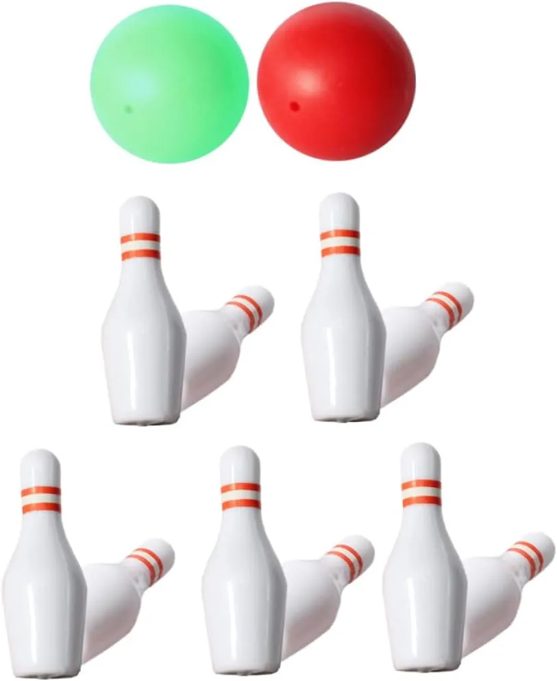 YARNOW 1 Set Miniature Bowling Set for Dollhouse Realistic Bowling Pins Balls Decoration for Mini House Supply Restaurants Bars High Simulation Craftsmanship