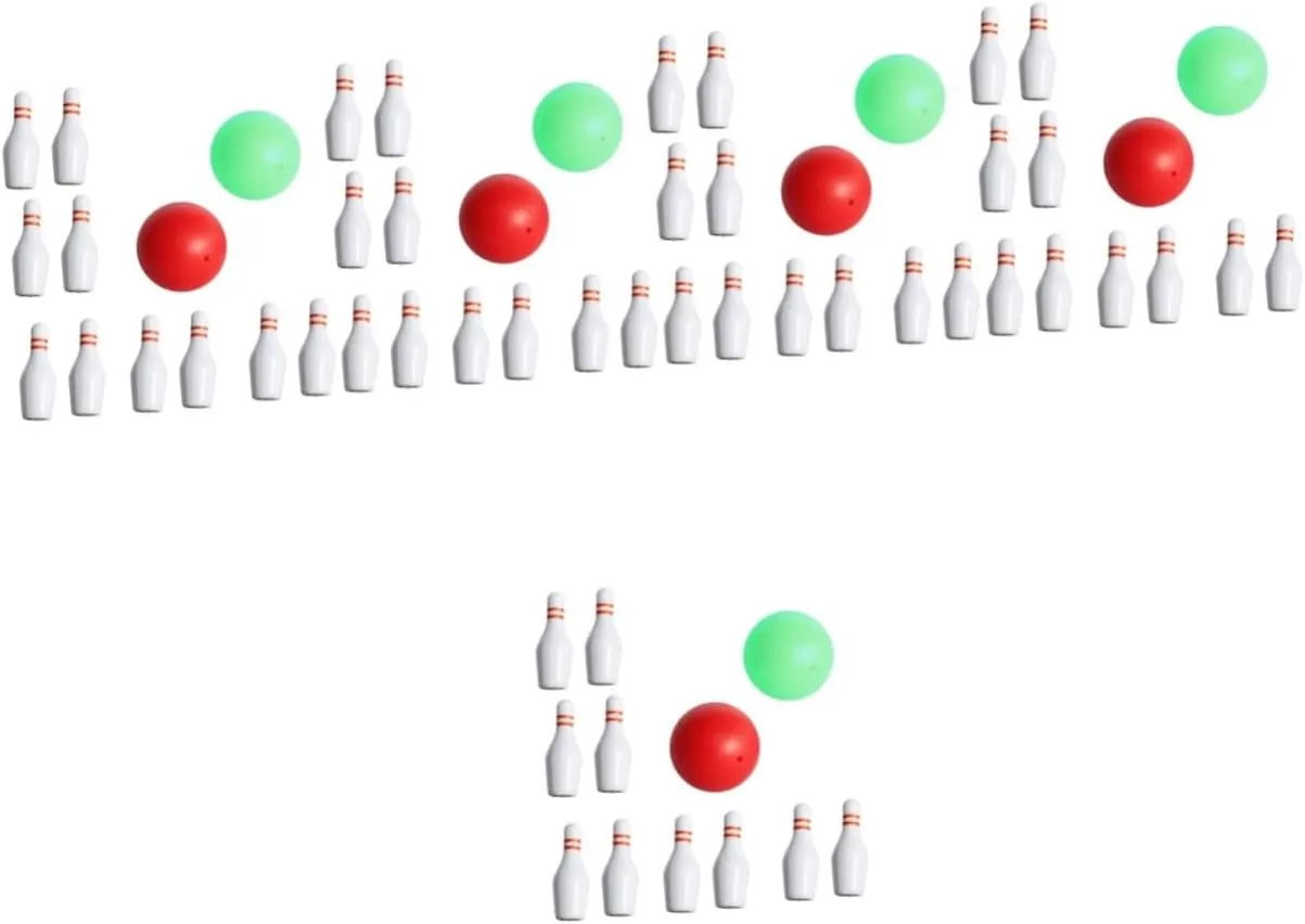 YARNOW 1 Set Miniature Bowling Set for Dollhouse Realistic Bowling Pins Balls Decoration for Mini House Supply Restaurants Bars High Simulation Craftsmanship