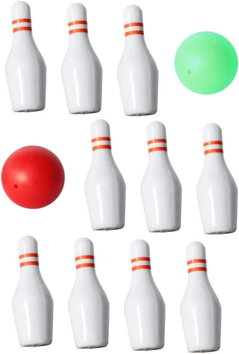 YARNOW 1 Set Miniature Bowling Set for Dollhouse Realistic Bowling Pins Balls Decoration for Mini House Supply Restaurants Bars High Simulation Craftsmanship