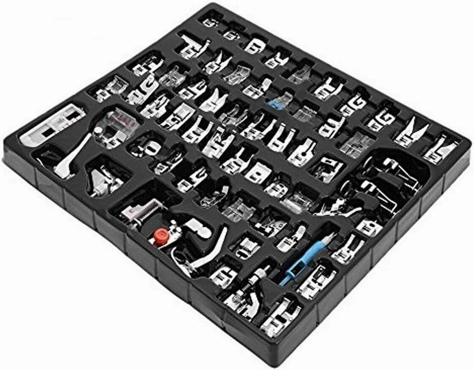 YEQIN 62pcs Domestic Sewing Machine Presser Foot Feet Set Multi-Functional Presser Foot Set for Singer, Brother, Janome,Kenmore, Babylock,Elna,Toyota,New Home, Etc(62 PCS)