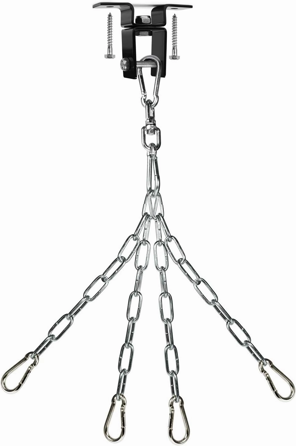 Yes4All Punching Bag Hangers, Swing Hanger For Punching Bag - Heavy Bag Hanger - Bag Chain For Boxing Stand - Indoor Outdoor Hanging, 360 Rotate Swivel,2 Screws, Heavy Bag Chain and Swivel