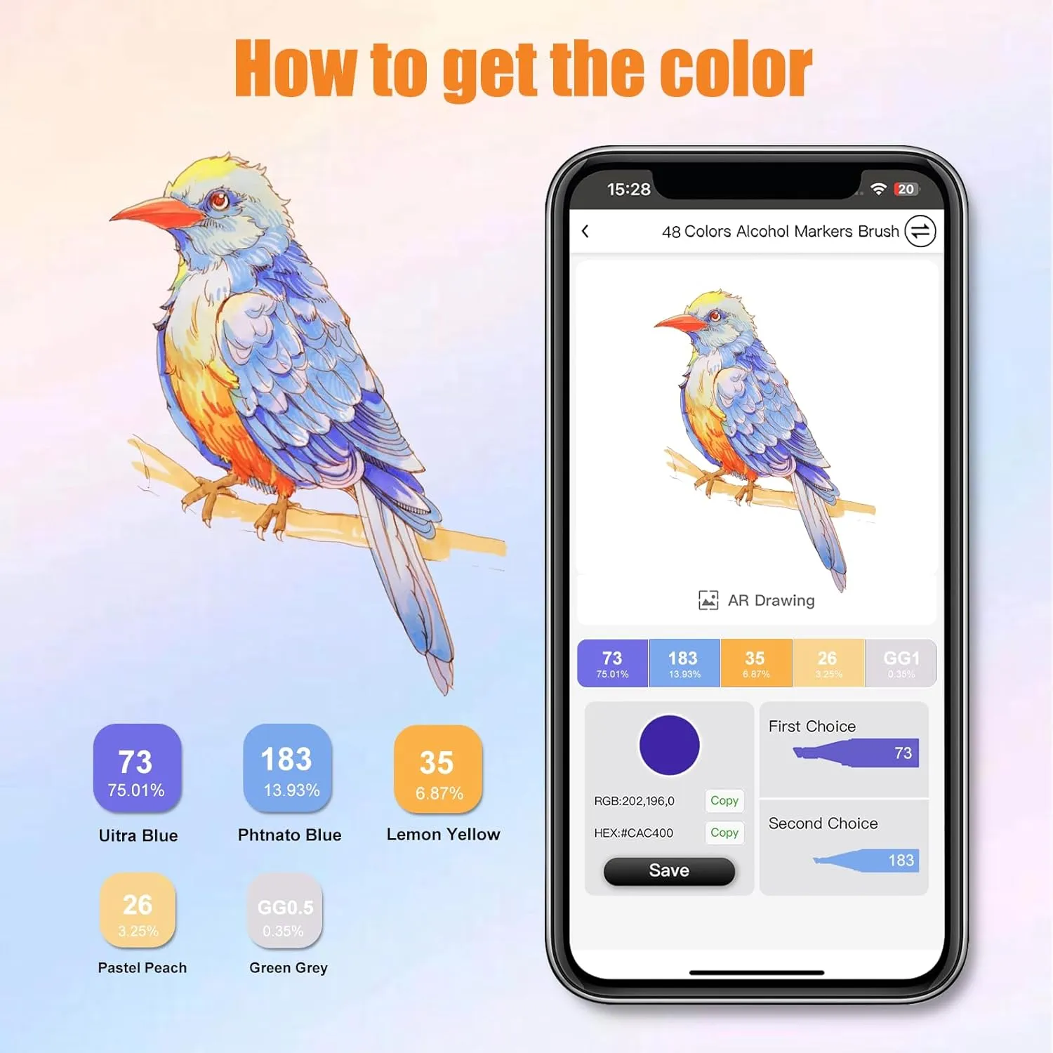 YHC 60 Alcohol Markers with Free App,Double headed Art Marker with Kickstand Case for Adults and Kids, Alcohol Based Dual Brush & Chisel Tips Markers for Painting, Sketching, Drawing