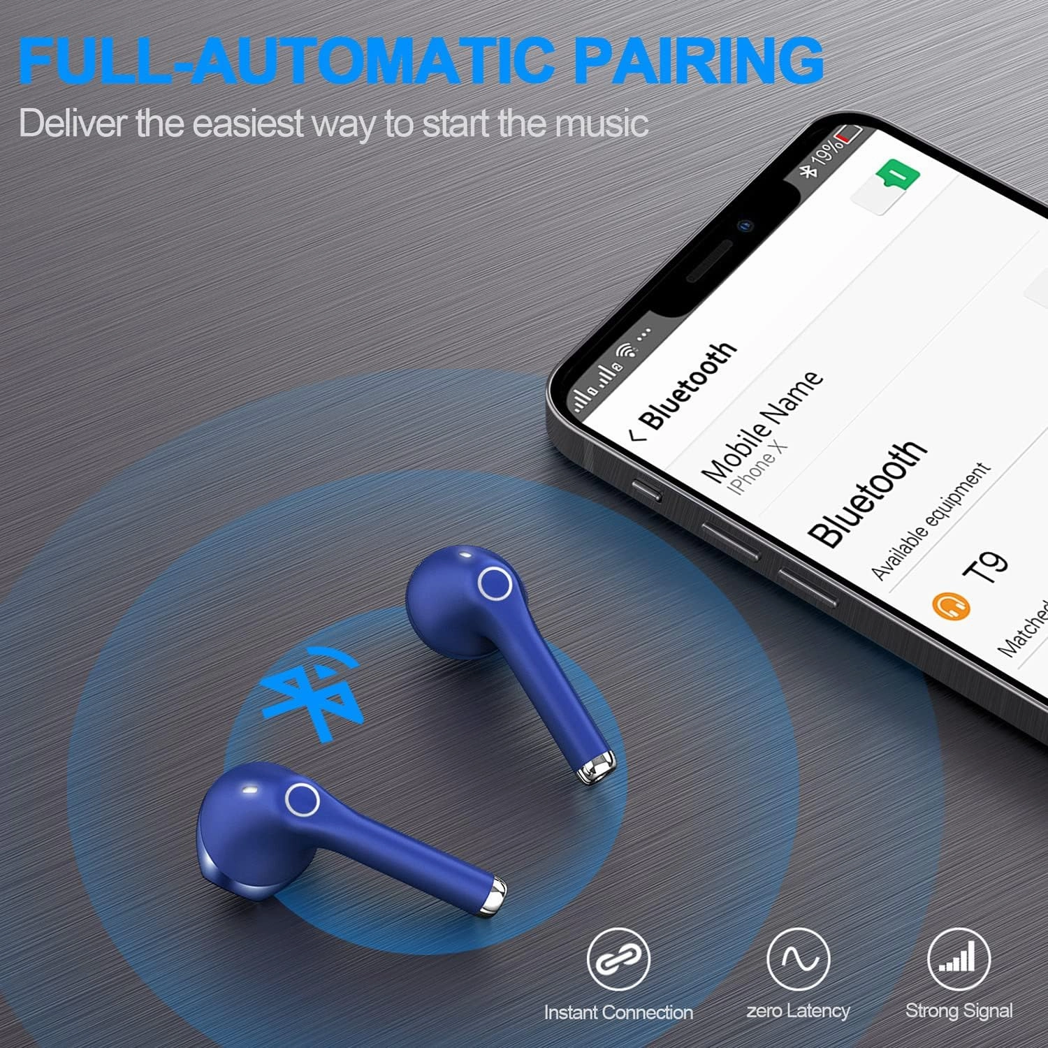 yobola Wireless Earbuds, Bluetooh Earbuds, Deep Bass Light Weight Mini Wireless Headphones for Running/Fitness, 25Hrs Playtime, Built-in Microphone, Touch Control, IPX5 Waterproof