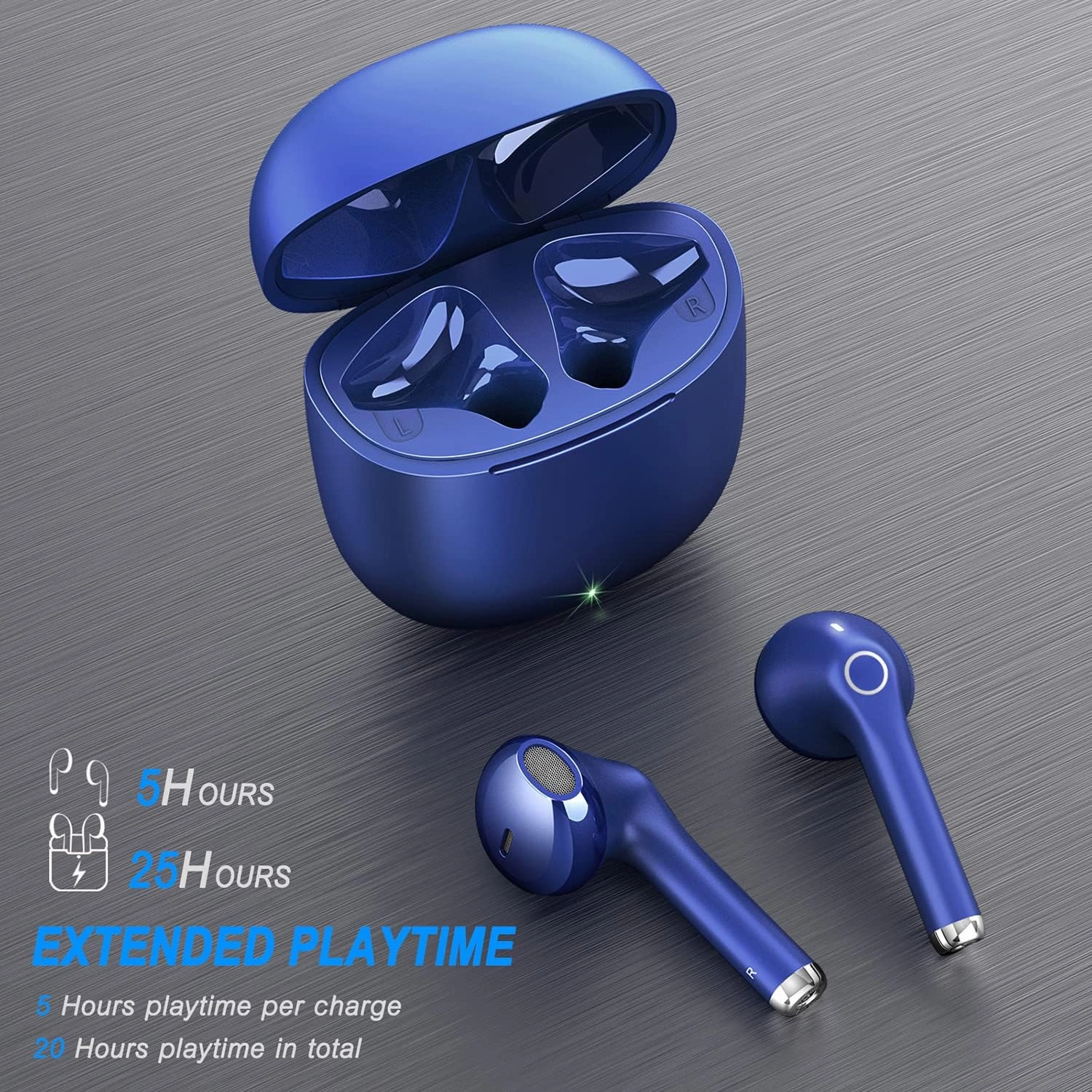 yobola Wireless Earbuds, Bluetooh Earbuds, Deep Bass Light Weight Mini Wireless Headphones for Running/Fitness, 25Hrs Playtime, Built-in Microphone, Touch Control, IPX5 Waterproof