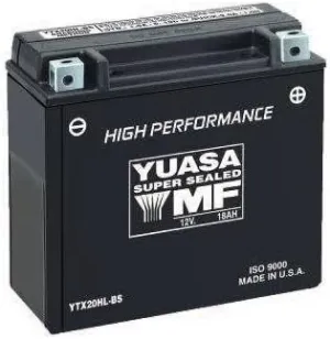 Yuasa YUAM6219BL YT19BL-BS Maintenance Free AGM Battery with Acid pack