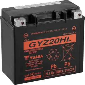 Yuasa YUAM720GH GYZ20HL Factory Activated GYZ H Series AGM Battery