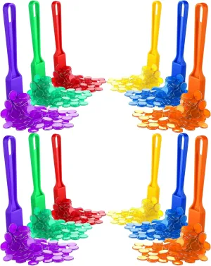 Yunsailing 606 Pcs Magnetic Bingo Wands with Metal Chips 6 Colors Magnetic Wands and Chip Set for Kids Learning Science Counting Sorting Classroom Group Game Family Night Educational Activities