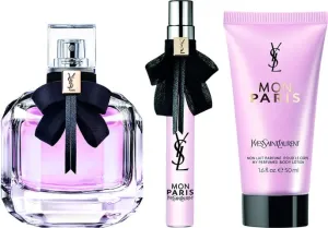 YVES SAINT LAURENT Mon Paris 3 Pcs Gift Set For Women: 3 Oz Eau De Parfum Spray   0.33 Mini Eau De Parfum Spray   1.6 Body Lotion - HARD GIFT BOX