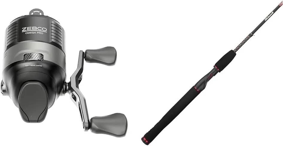 Zebco Omega Pro Size 30 Spincast Reel and Ugly Stik GX2 5' Spinning Rod, Three Piece Spinning Rod, 4-10lb Line Rating
