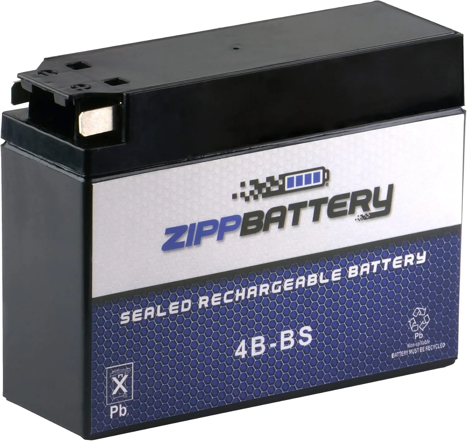 Zipp Battery YTX4B-BS Maintenance-Free 12V 2Ah Battery Replacement for ATV, Motorcycle, Jet Skis, Scooter, UTV, and More