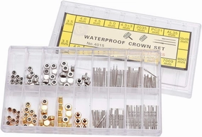 ZJchao Watch Crown Set, Stainless Steel Watch Crown Spring Set Watch Repairing Tool Accessory