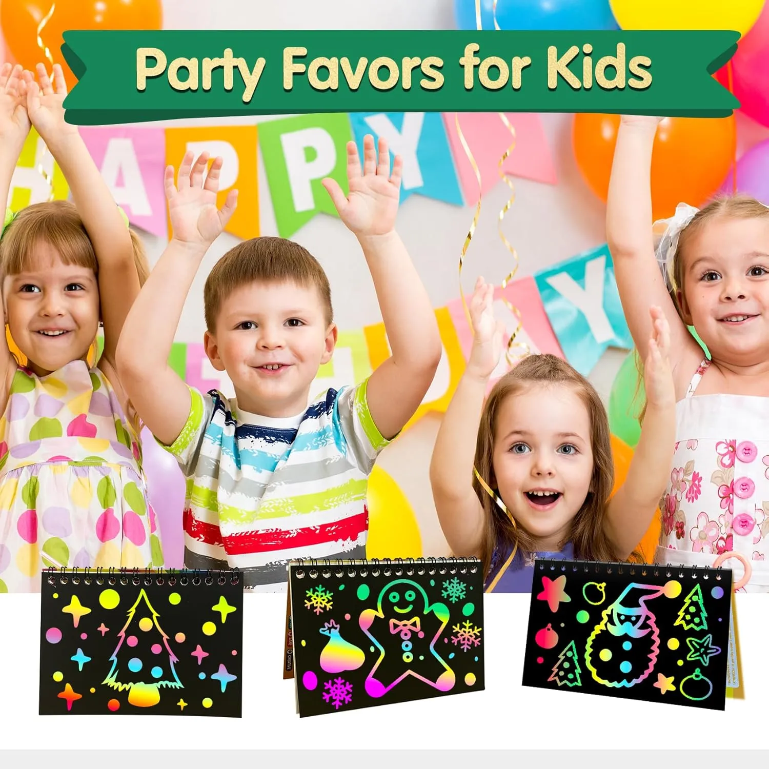 ZMLM Scratch Art Party Favors: 36 Pcs Birthday Gifts Goodie Bags Stuffers Rainbow Scratch Paper Craft Notebooks for Kids 4-8 Classroom Prize Students End School Supplies Toy Girls Boys Return Gift
