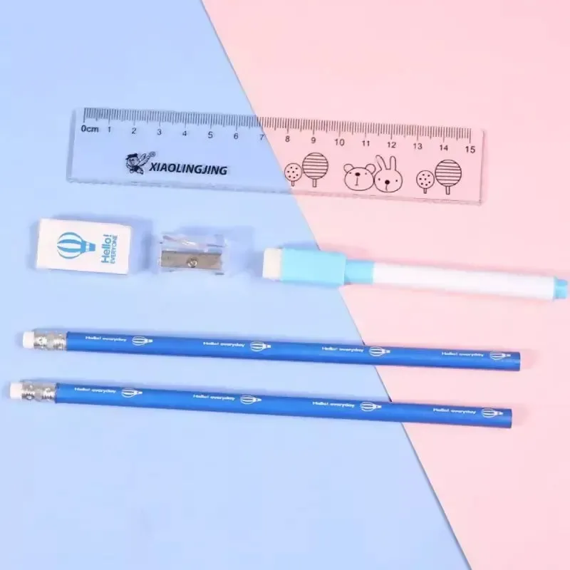 Zoo Friends Printed Metal Pencil Case for Kids (Light blue) - Pack of 1
